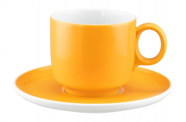 Preview: Sento - Pure Colors Mango Orange - Cappuccinoobertasse mit Henkel 0,30l